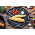 Metal Round roasting grill skillet pan